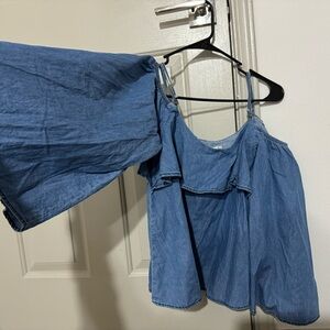Denim Drop Shoulder Top